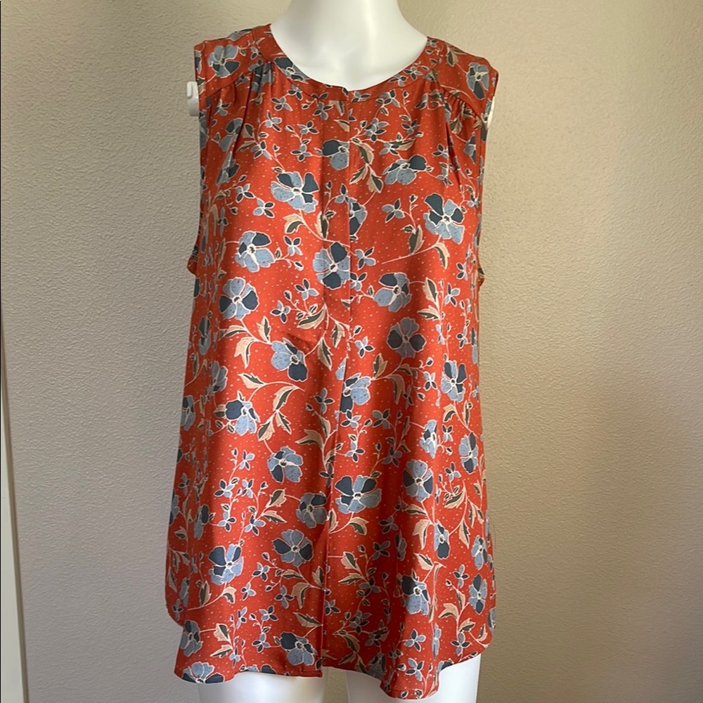 Daniel Rainn Orange Sleeveless Blouse Relaxed Fit